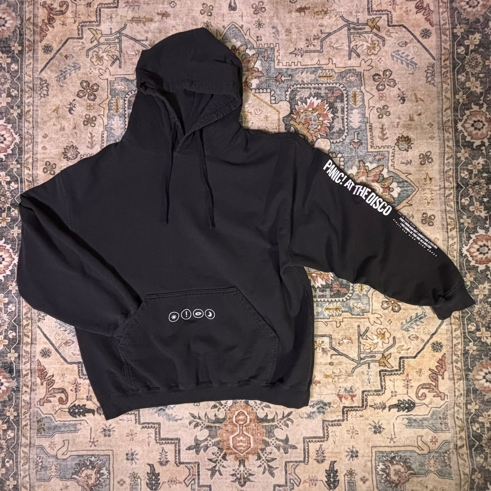 Panic at the Disco Band Hoodie Black Sz XXL Tultex Sleeve Sweatshirt Tour Merch - Picture 13 of 13
